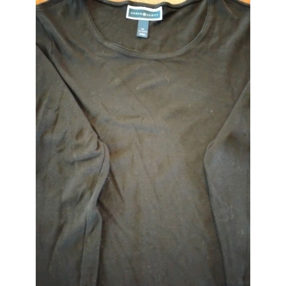Karen Scott Women's Sz XL Black Long Sleeve Round Neck Pullover Top